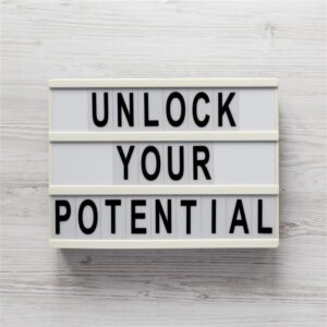 Image with text unlock your potential